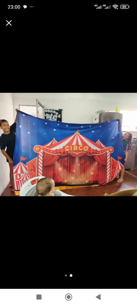 Painel de tecido Circo para festa infantil