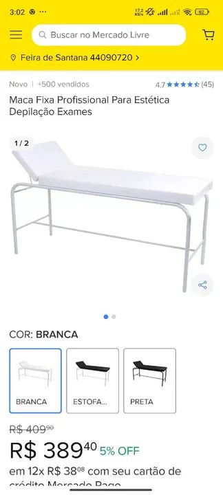 Maca Fixa Profissional para Estética - Depilação