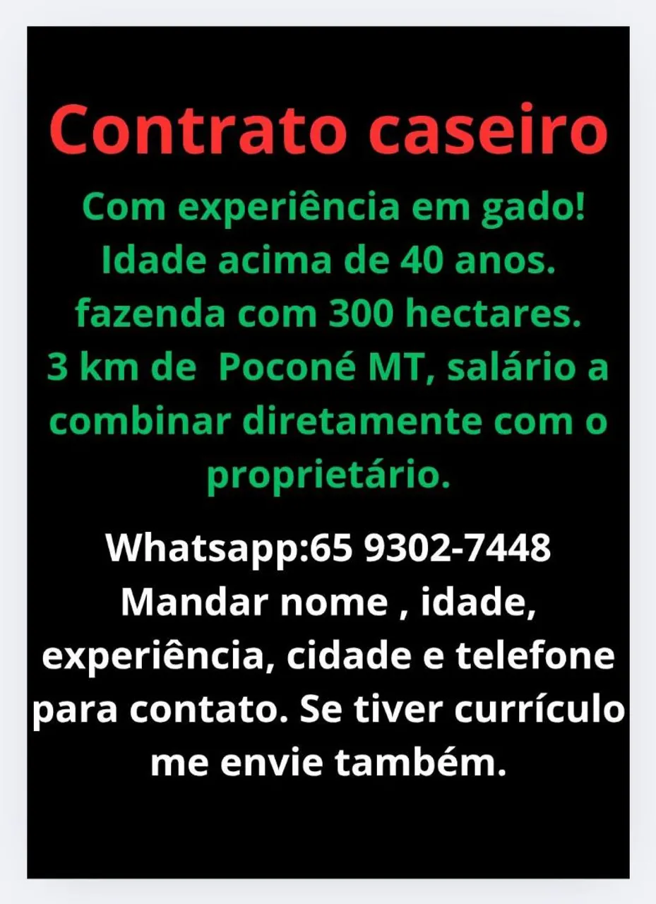 Caseiro / Administrador de fazenda