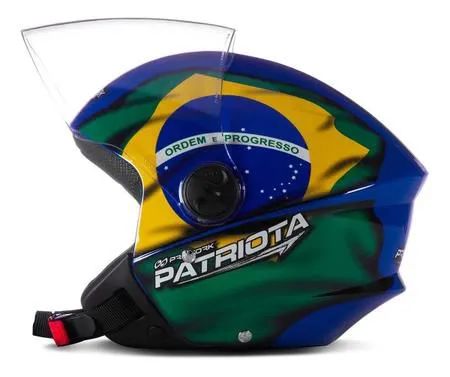 Capacete Aberto Pro Tork New Liberty Three Patriota(Bandeira do Brasil) Azul - Foto 2