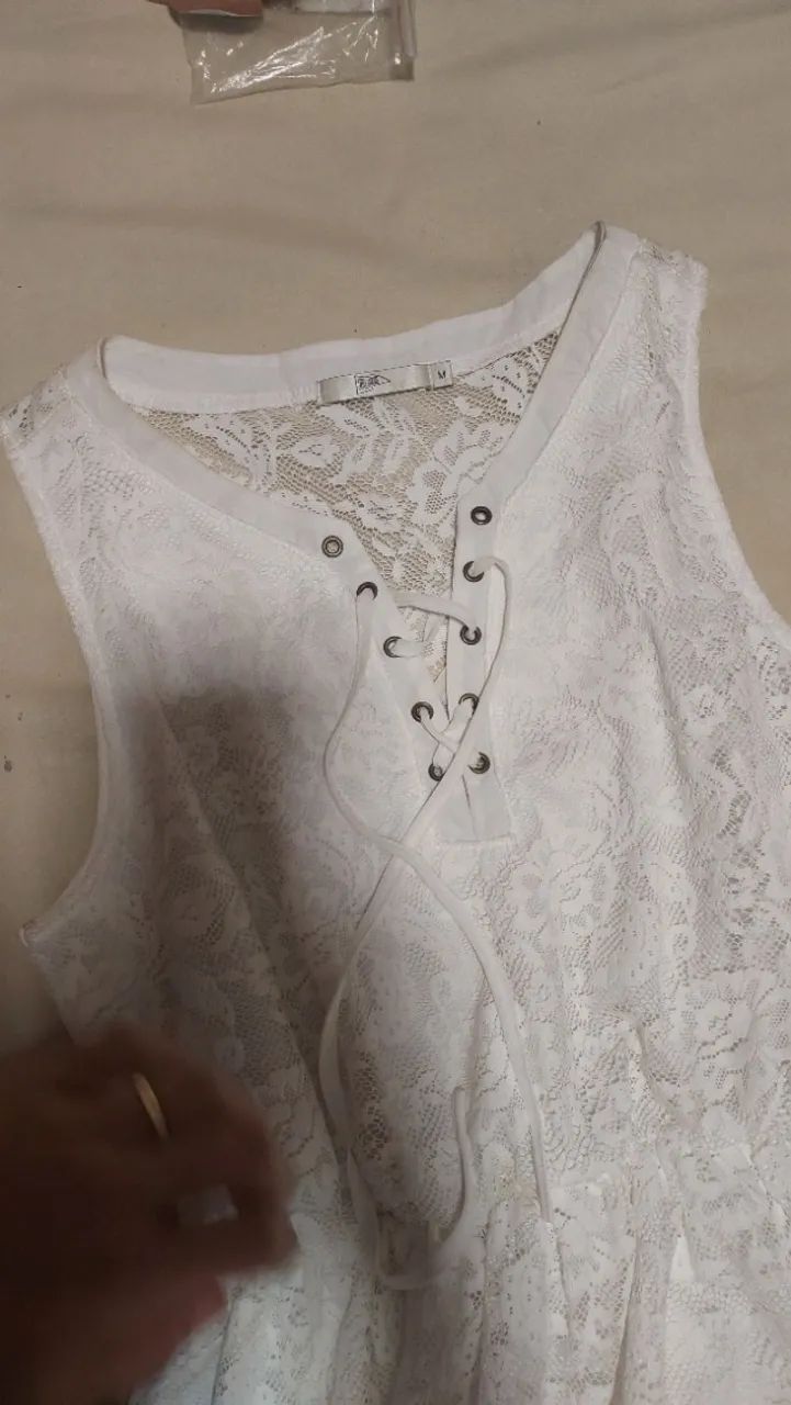Vestido rendado branco - Tam.M - Foto 2