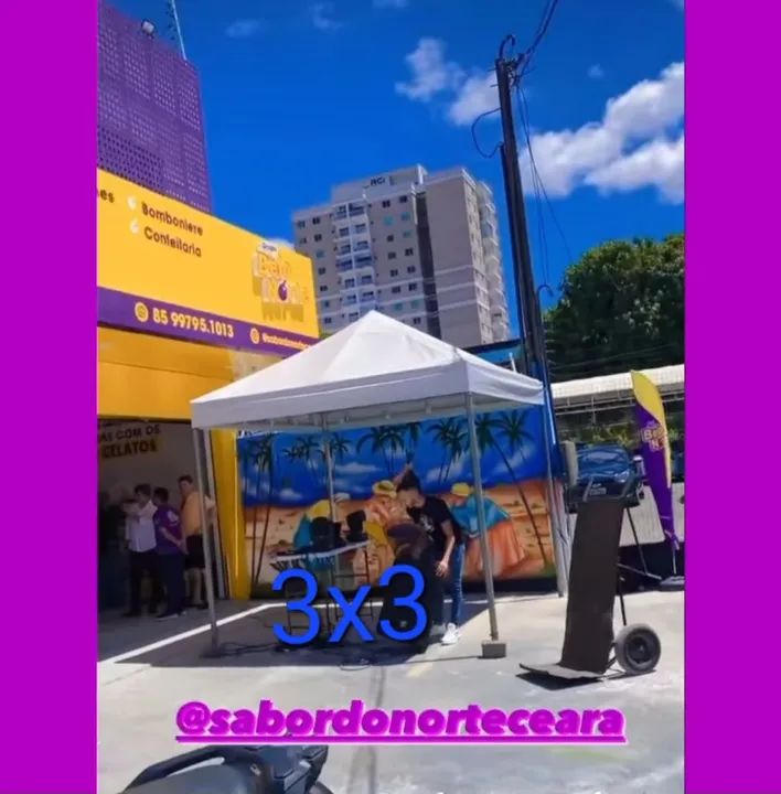 Aluguel tenda 3x3 semanal R$290,00