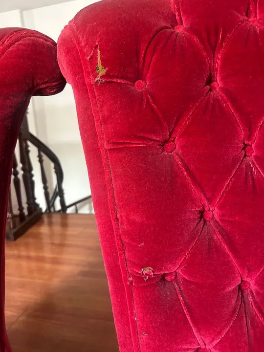 Par de Cadeiras em Veludo Vermelho - Foto 2