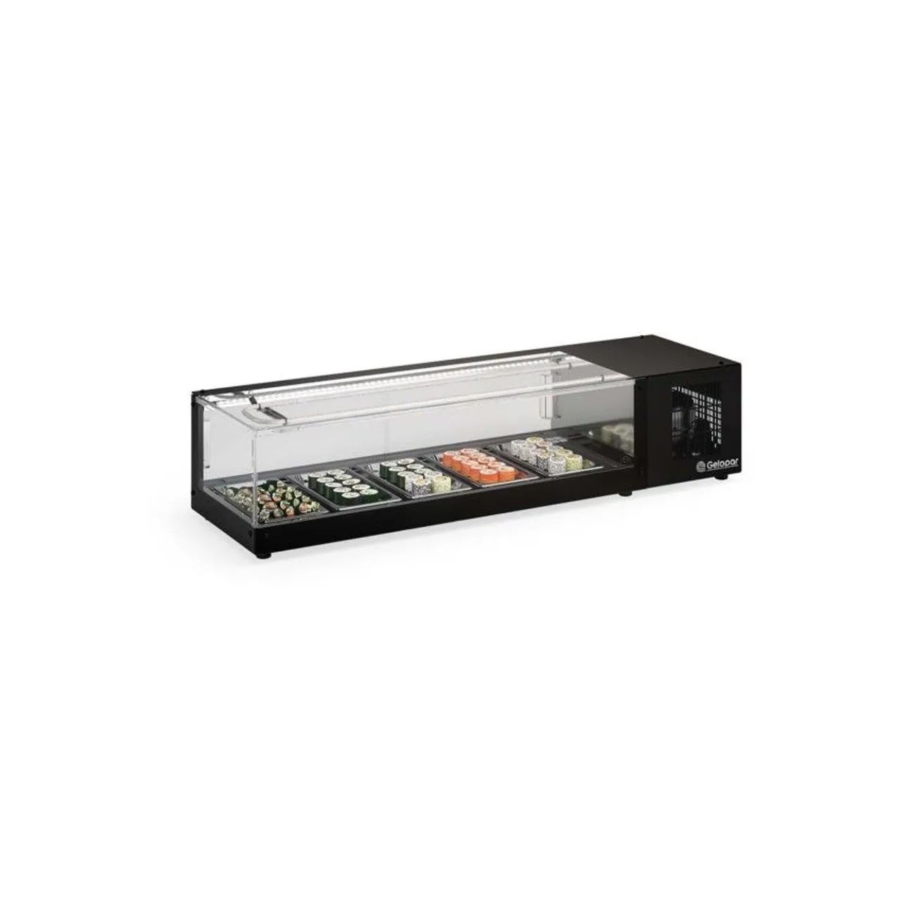 Vitrine Refrigerada de Bancada Preta GVRS-150 PR Gelopar