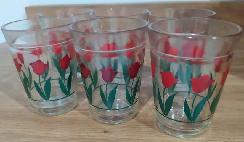 Conjunto 6 copos estampados florais