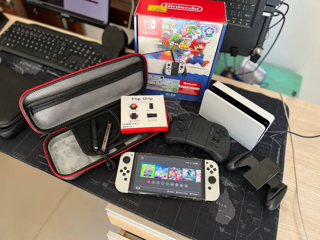 Nintendo Switch OLED Desbloqueado 256gb + 64gb