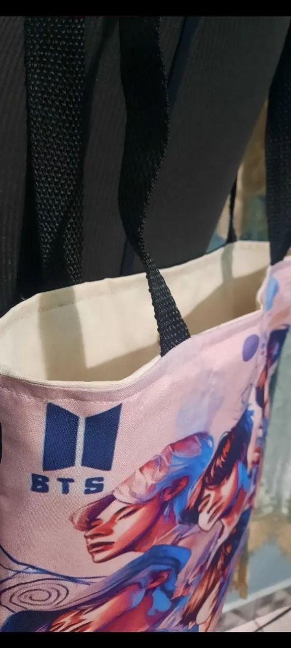 Bolsa Ecobag artesanal BTS - Resistente e Estilosa - Foto 5