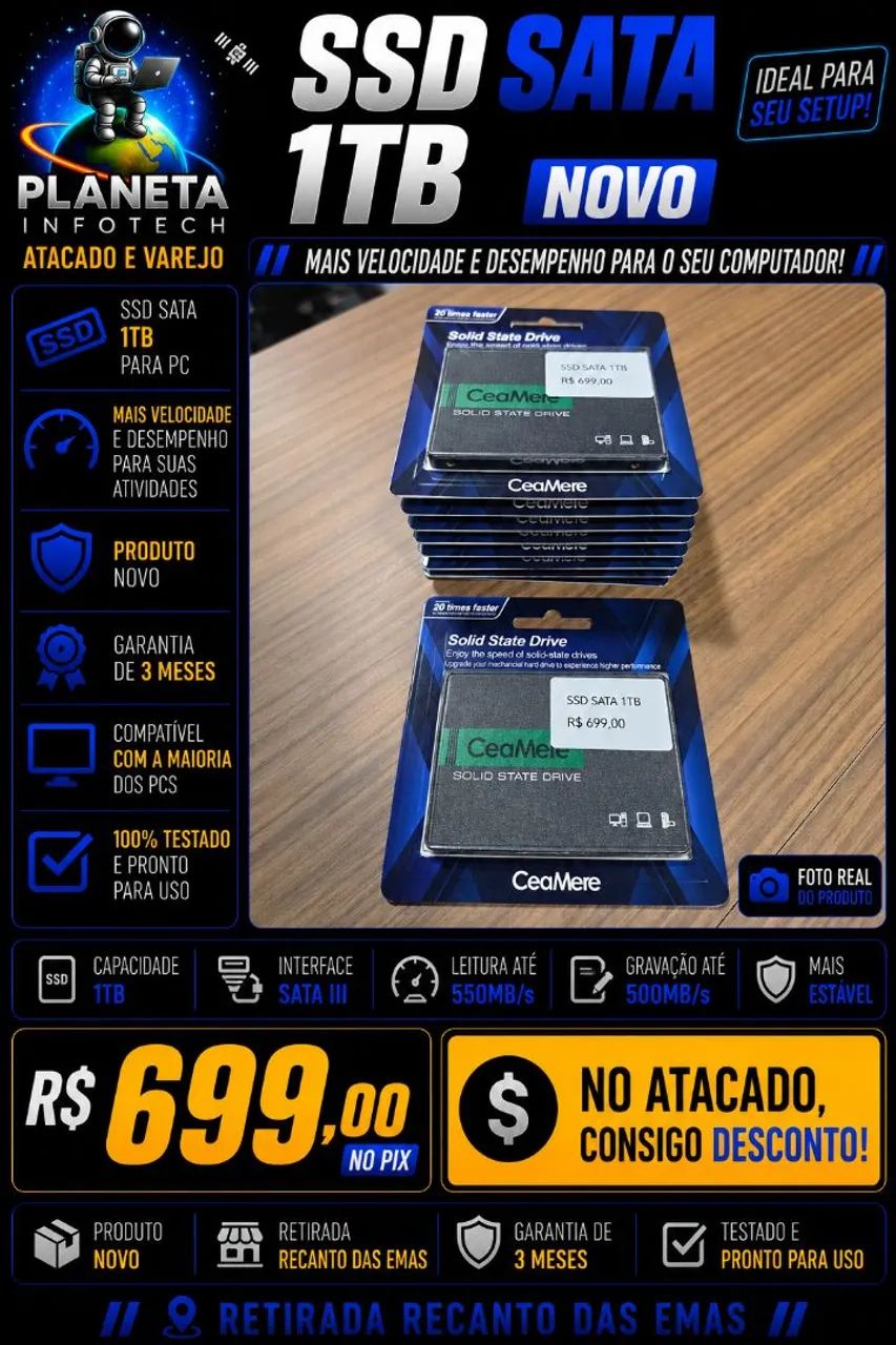 SSD Sata 1Tb Novo ( com garantia )