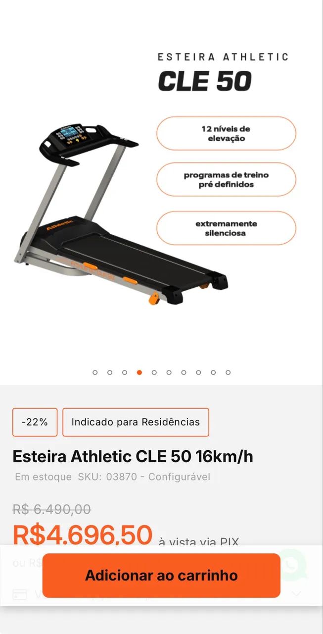 Esteira Athletic CLE 50 16km/h  - Foto 3