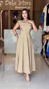 vestido limonada pink midi bege pp - Foto 3