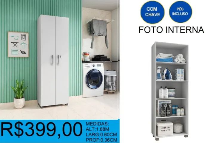 Multiuso com chave larg:60cm alt:1,88m - entrega gratuita