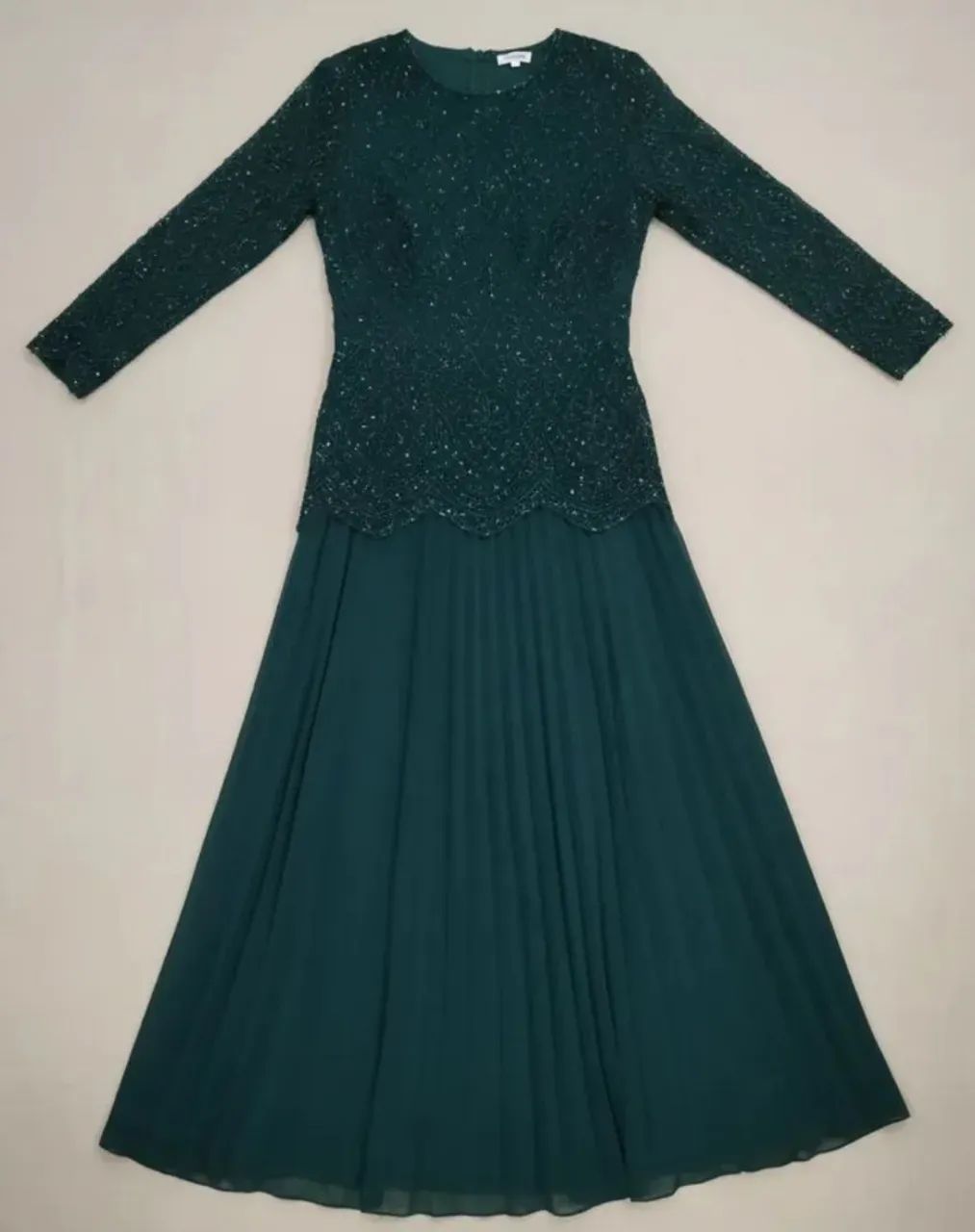 Vestido Verde Petróleo Bordado  - Foto 4