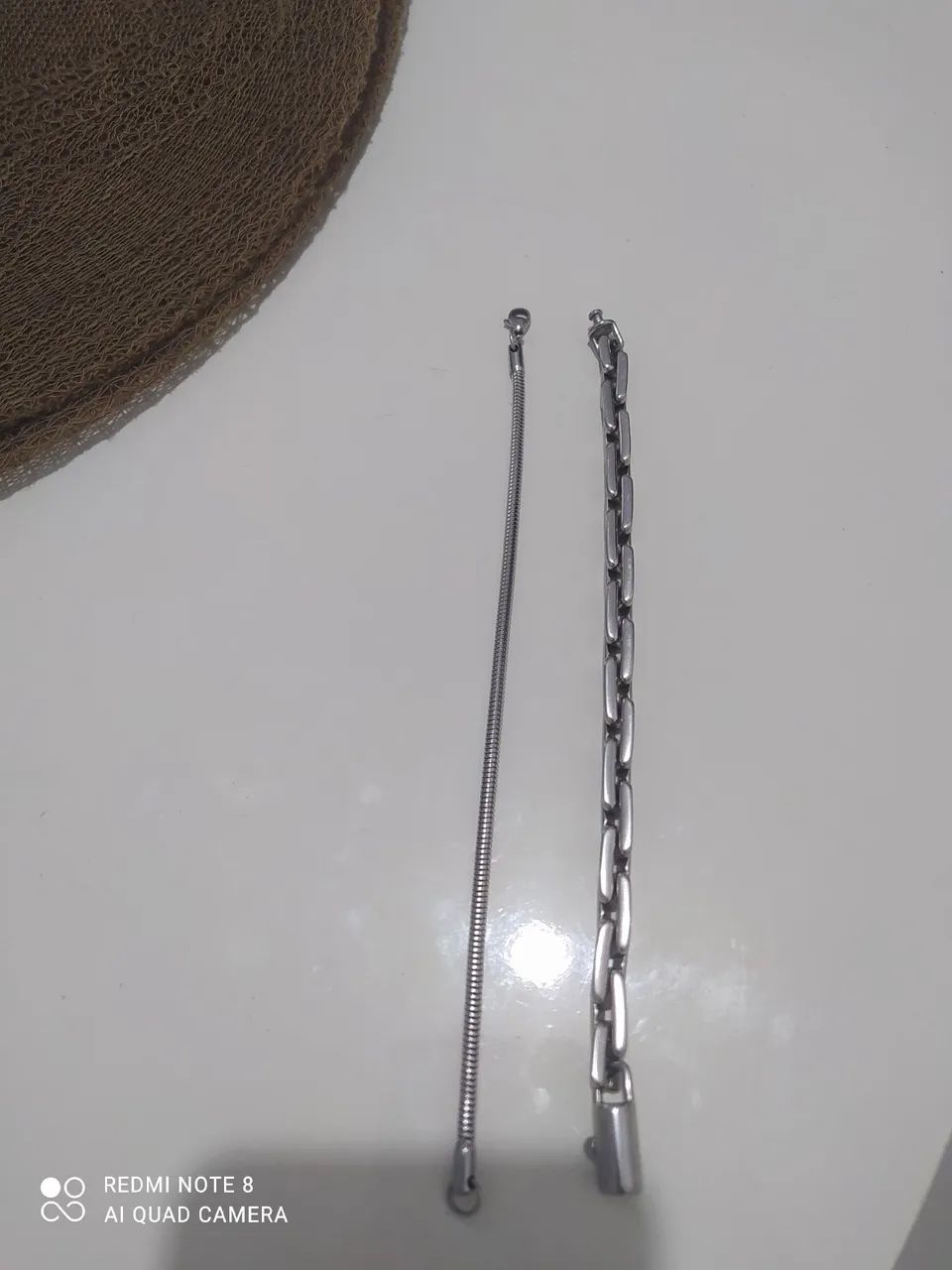  Duas pulseira em aço inox nova!