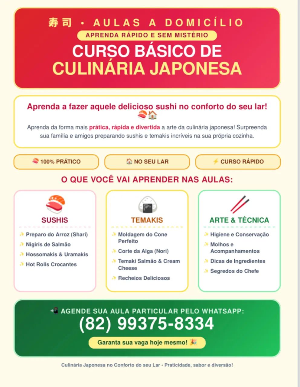 Curso de culinária Japonesa
