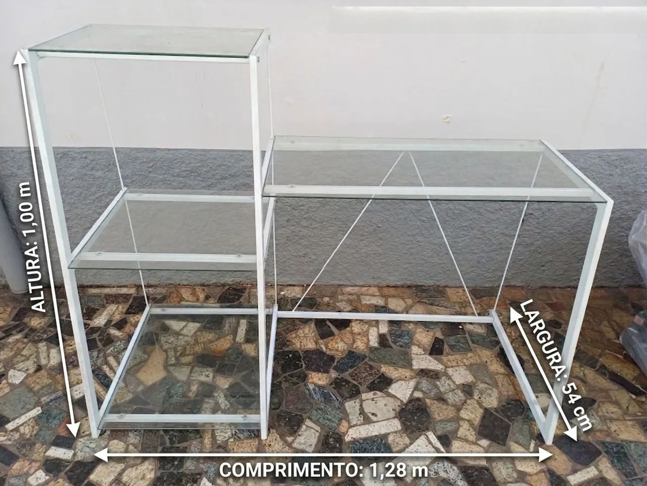 Mesa de Escritório / Escrivaninha com Estante de Vidro - Foto 2
