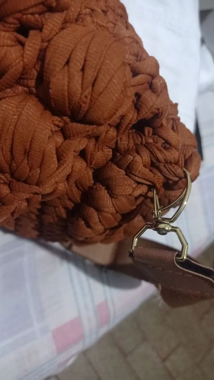 Bolsa artesanal de crochê  - Foto 3