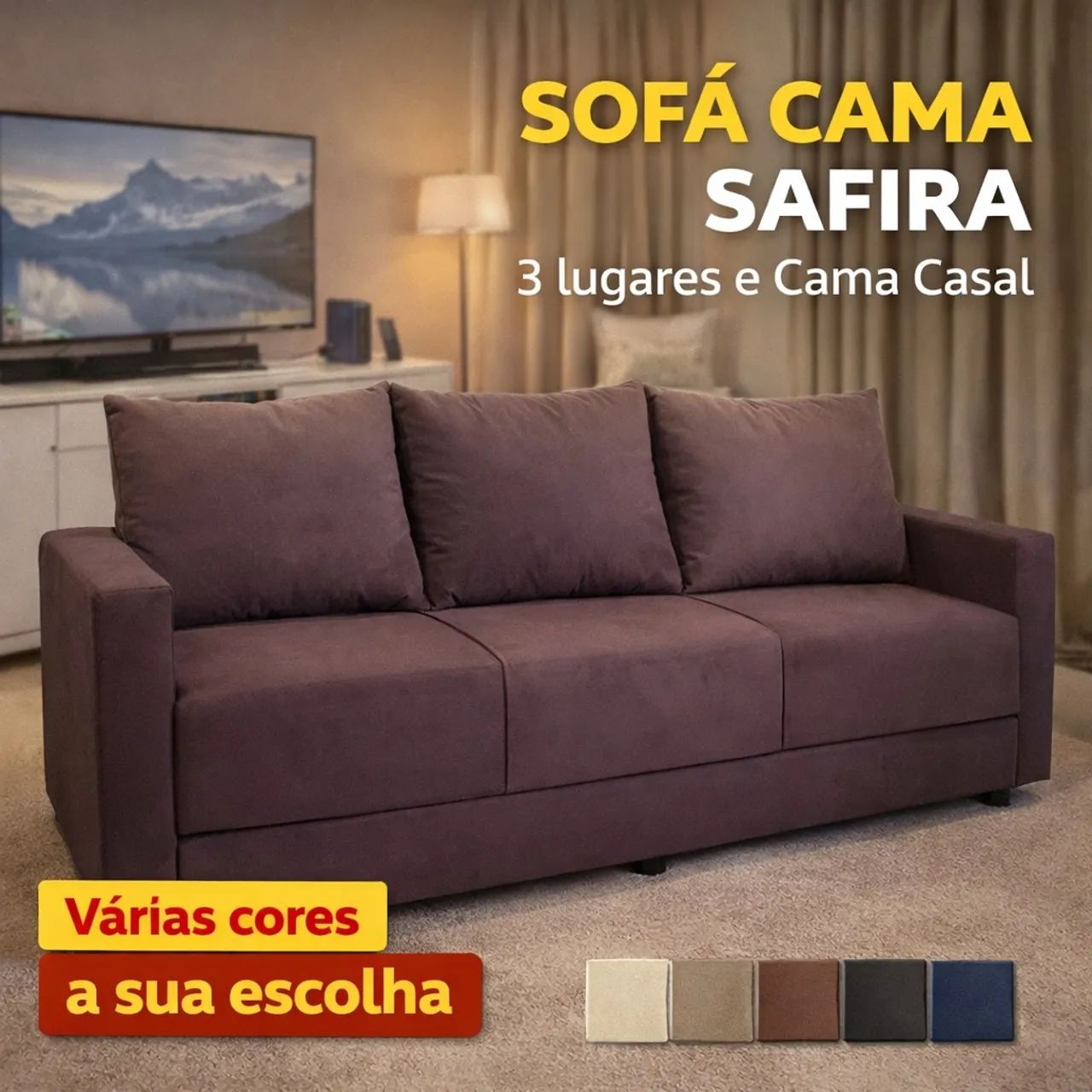 SOFÁ CAMA CASAL R$ 829,99 imperdível! PAGUE NA ENTREGA