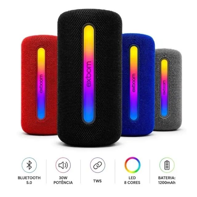 ? Caixa de Som Bluetooth EXBOM CS-M33BT-B    A EXBOM CS-M33BTL combina potência sonora, d - Foto 5