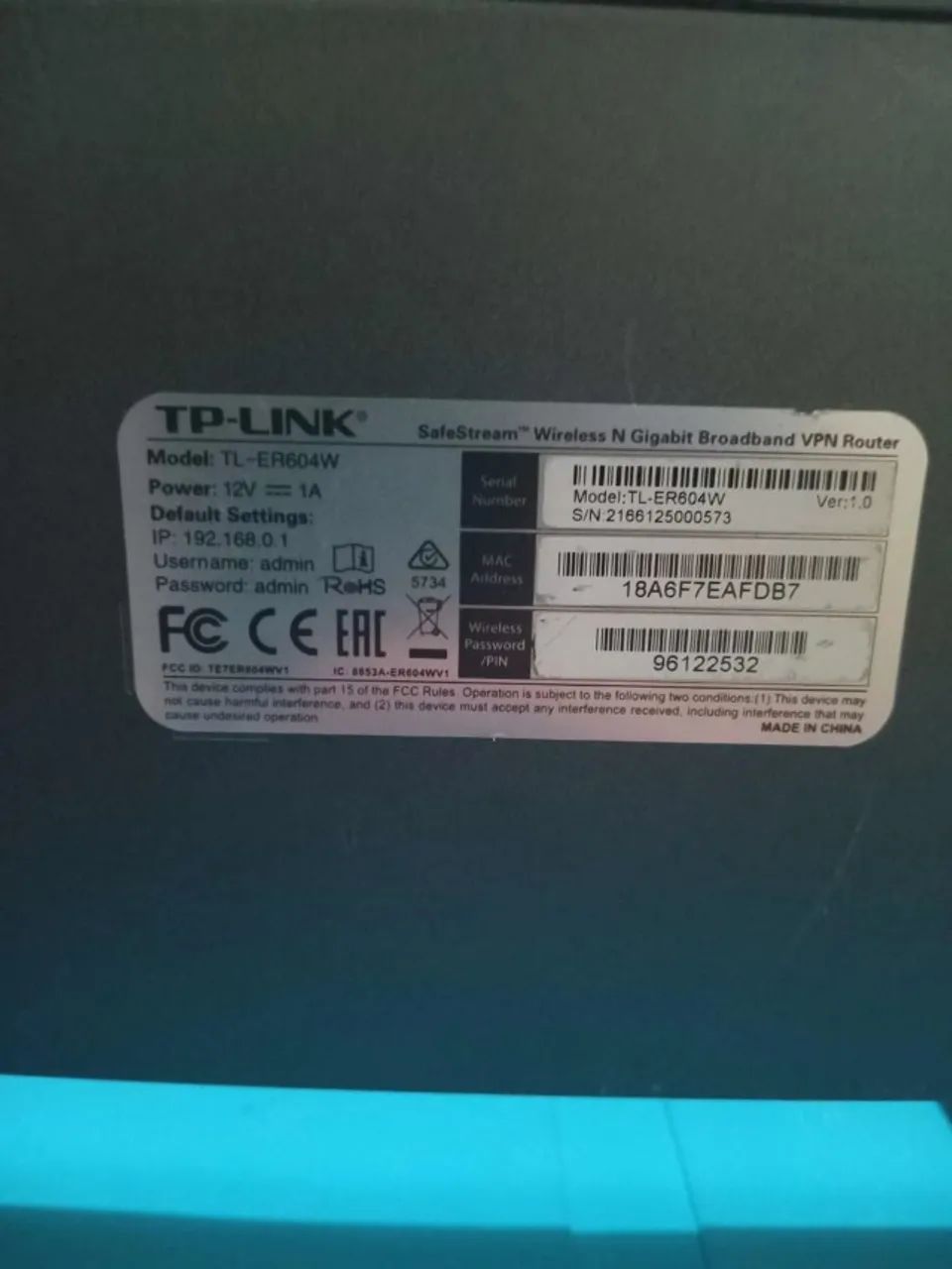 Roteador TPLINK TL-ER604W