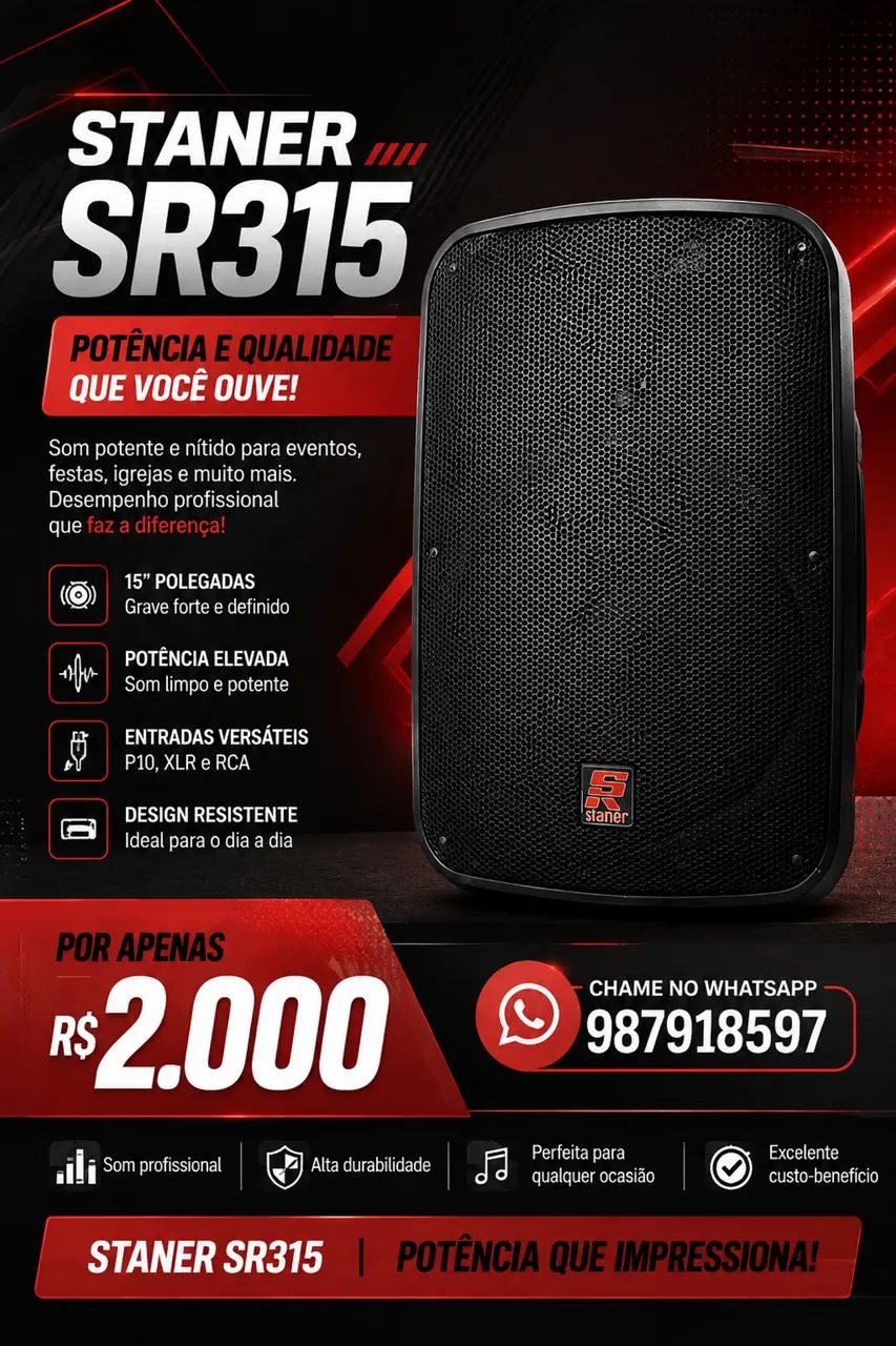 Caixa de som staner Sr315 
