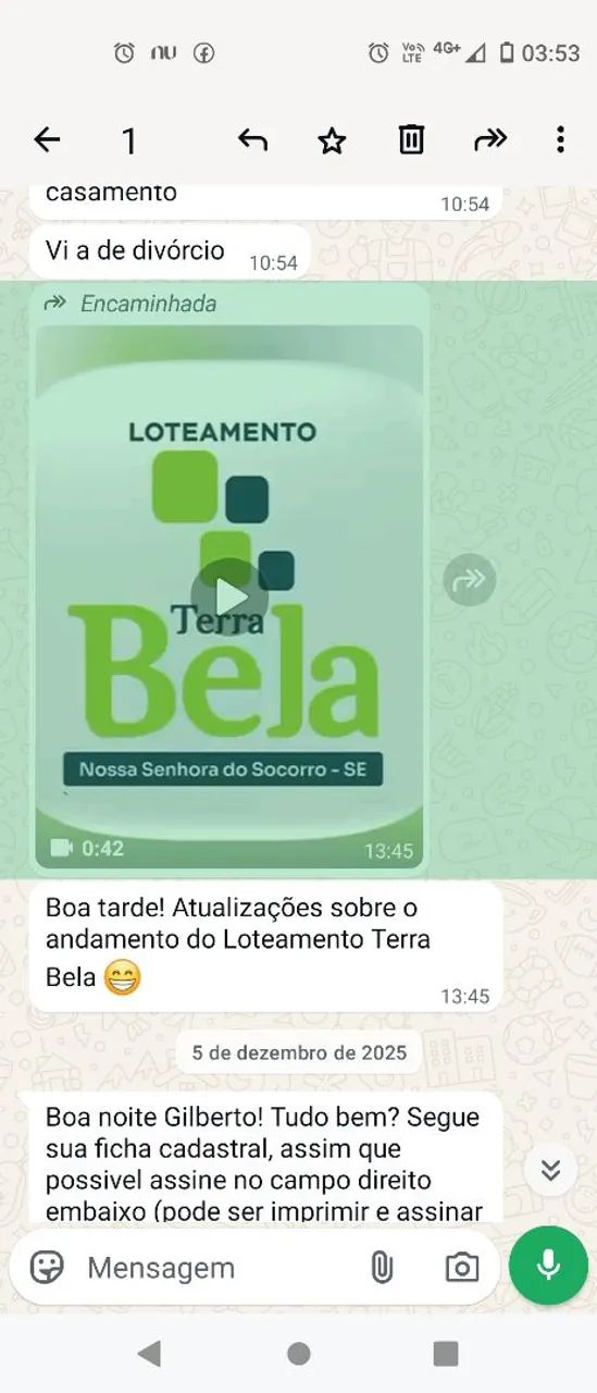 TERRENO NO LOTEAMENTO TERRA BELA 