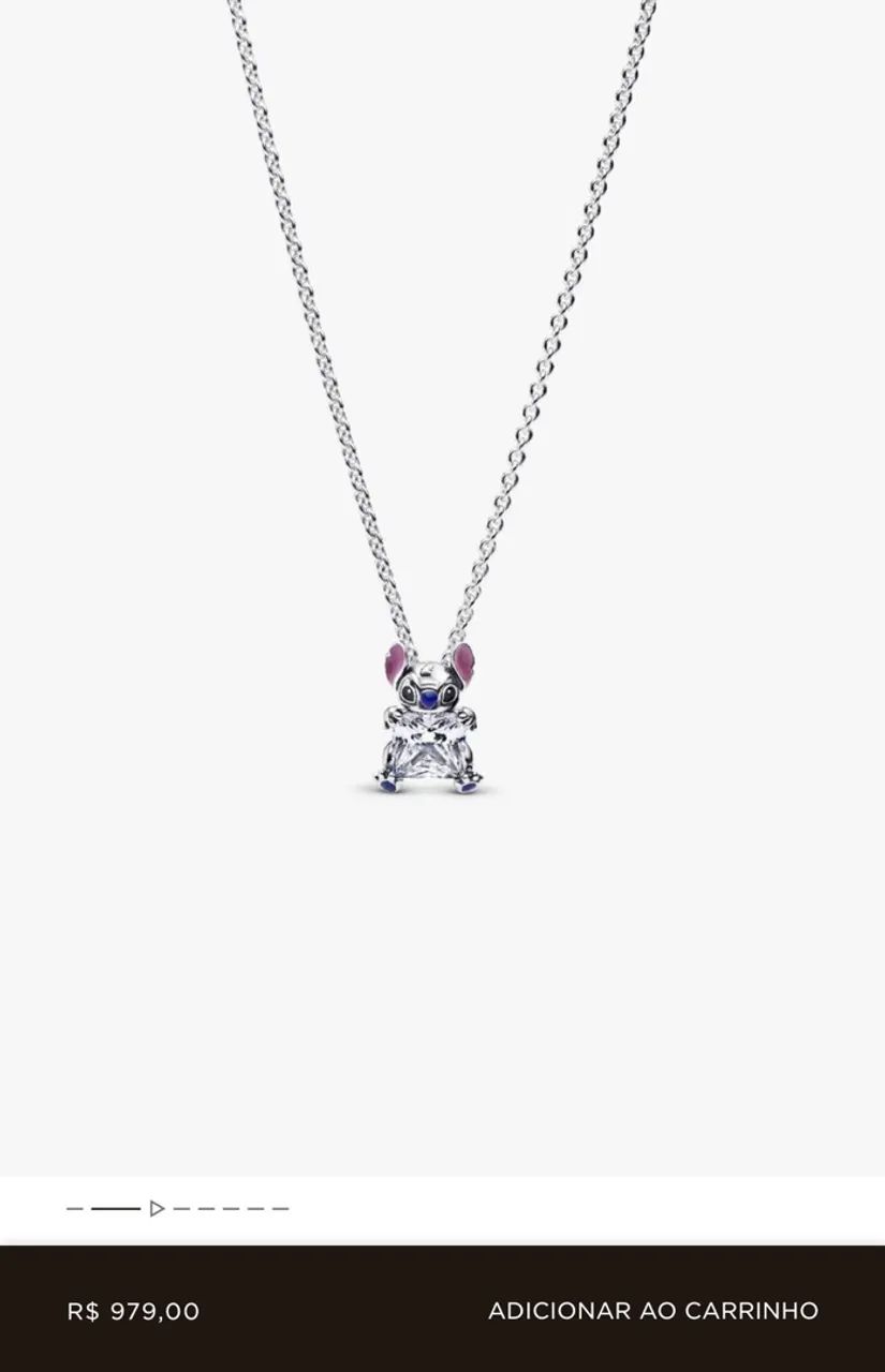 Colar Stitch Pedra Brilhante Disney - Foto 3