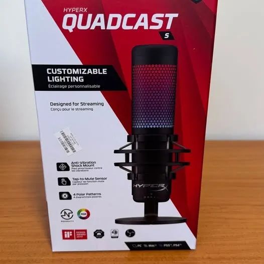 Microfone HyperX Quadcast S (Lacrado na Caixa)