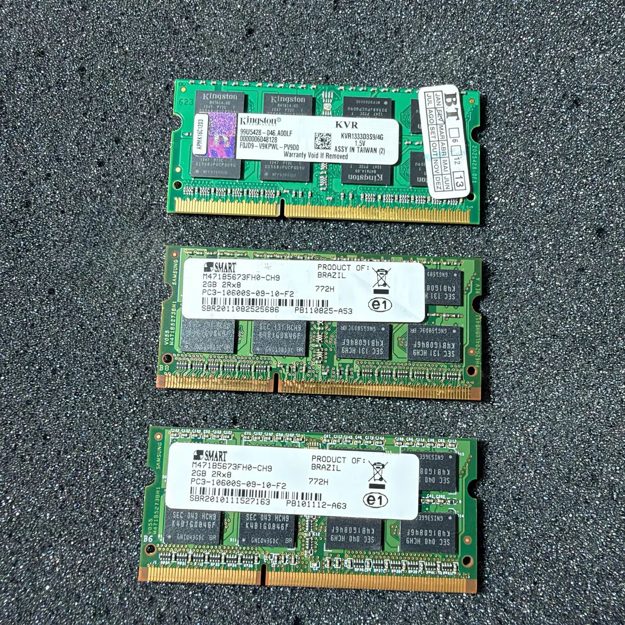 Kit 3 Memórias RAM DDR3 Notebook - 6GB Total
