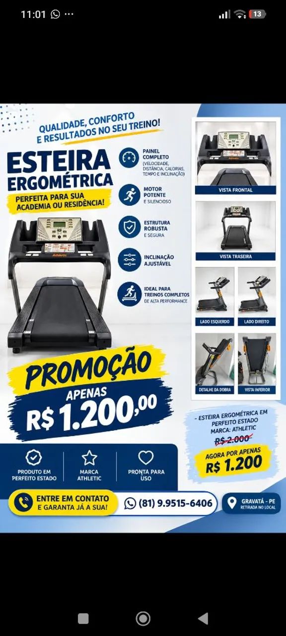 Esteira ergométrica 
