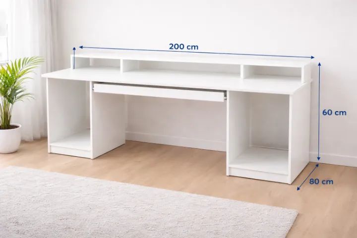 Mesa de Escritório Branca Moderna - Pronta Entrega - Foto 2