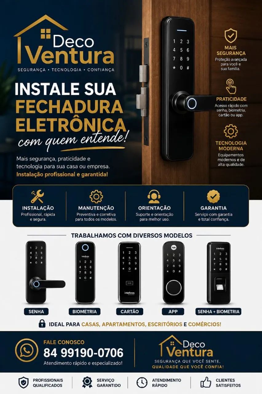 Instalação de fechaduras eletrônicos 