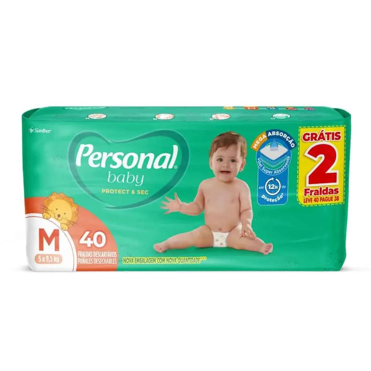 Fralda Personal Protect & Sec M 40 unidades.
