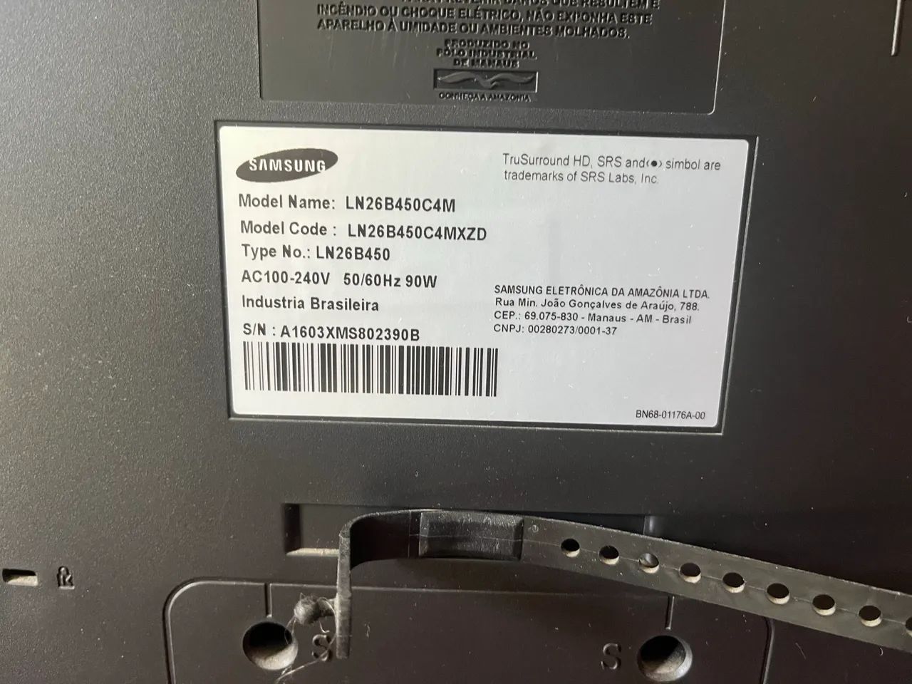 TV Samsung 26 polegadas LN26B450C4M