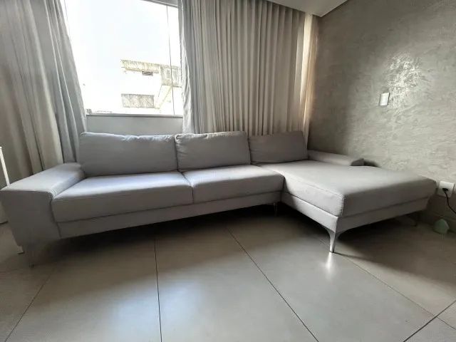 Sofá Linho Etna 3m - Estilo Escandinavo Chaise Esquerdo - Foto 4