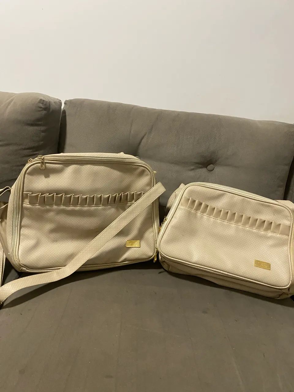 Kit 2 Bolsas Maternidade Unissex Bege - Excelente Qualidade