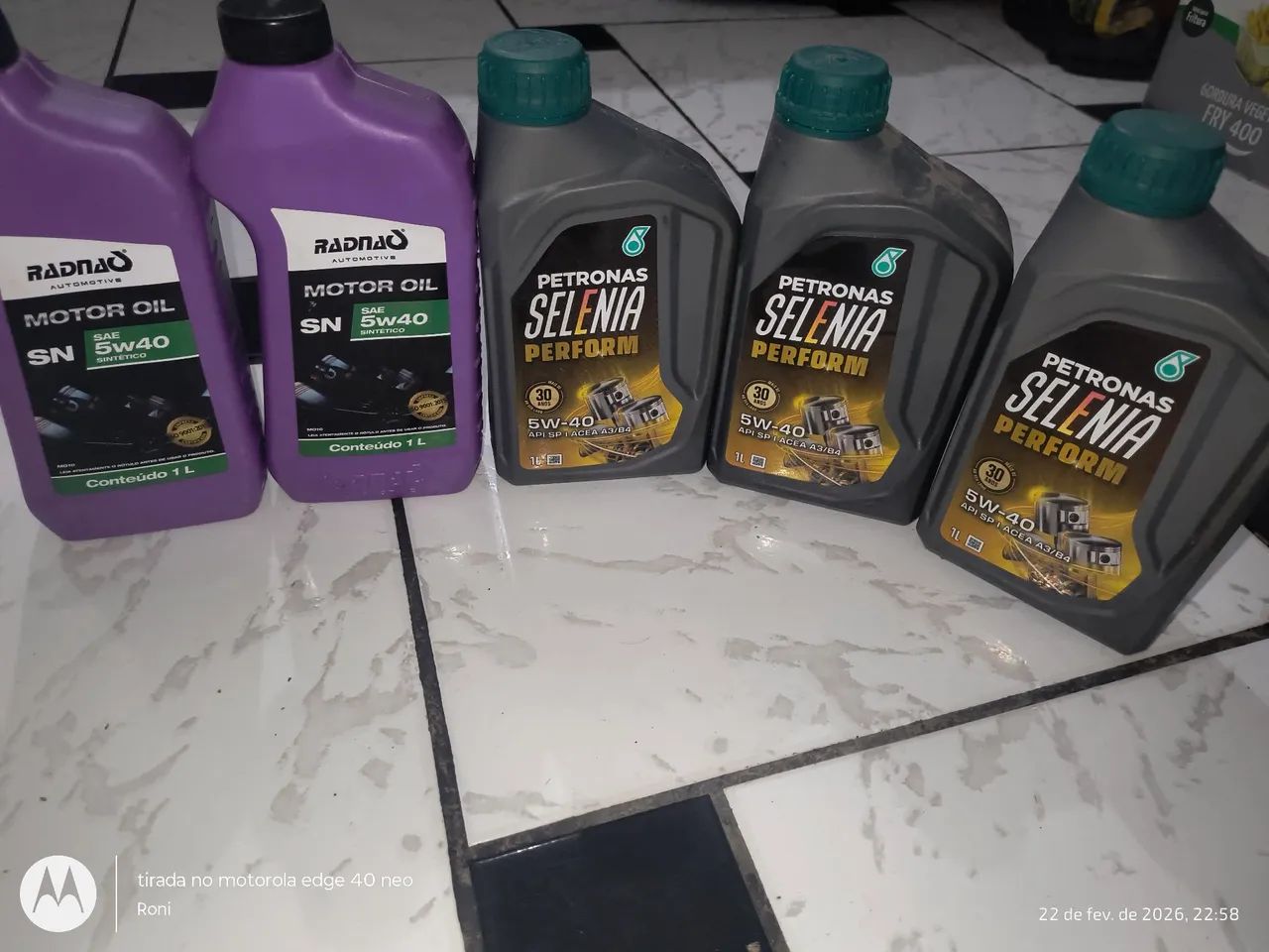 5 Óleo de motor 5w40 