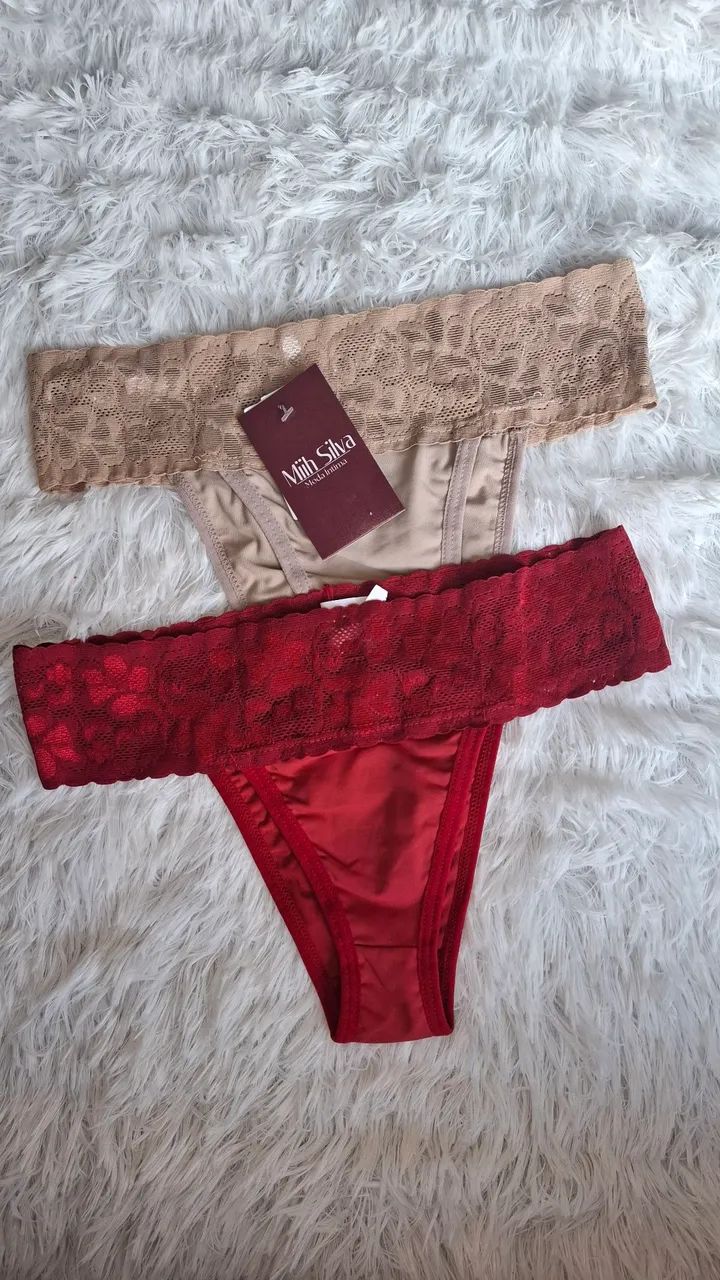 Calcinha Semi Fio com Cós de Renda
