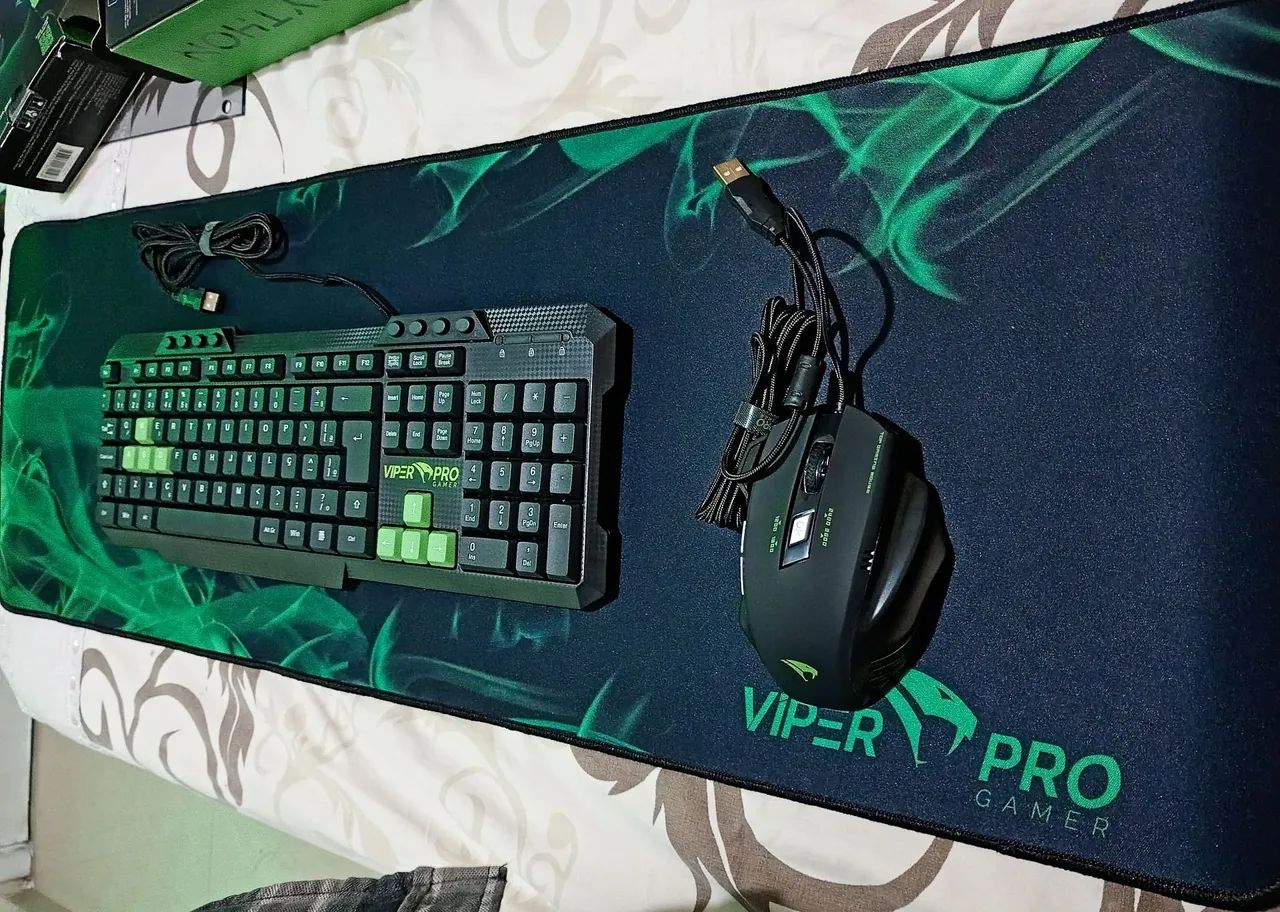 Produto NOVO E TESTADO - Kit Viper Pro Phyton - Teclado, Mouse e MousePad - Belíssimo  - Foto 5
