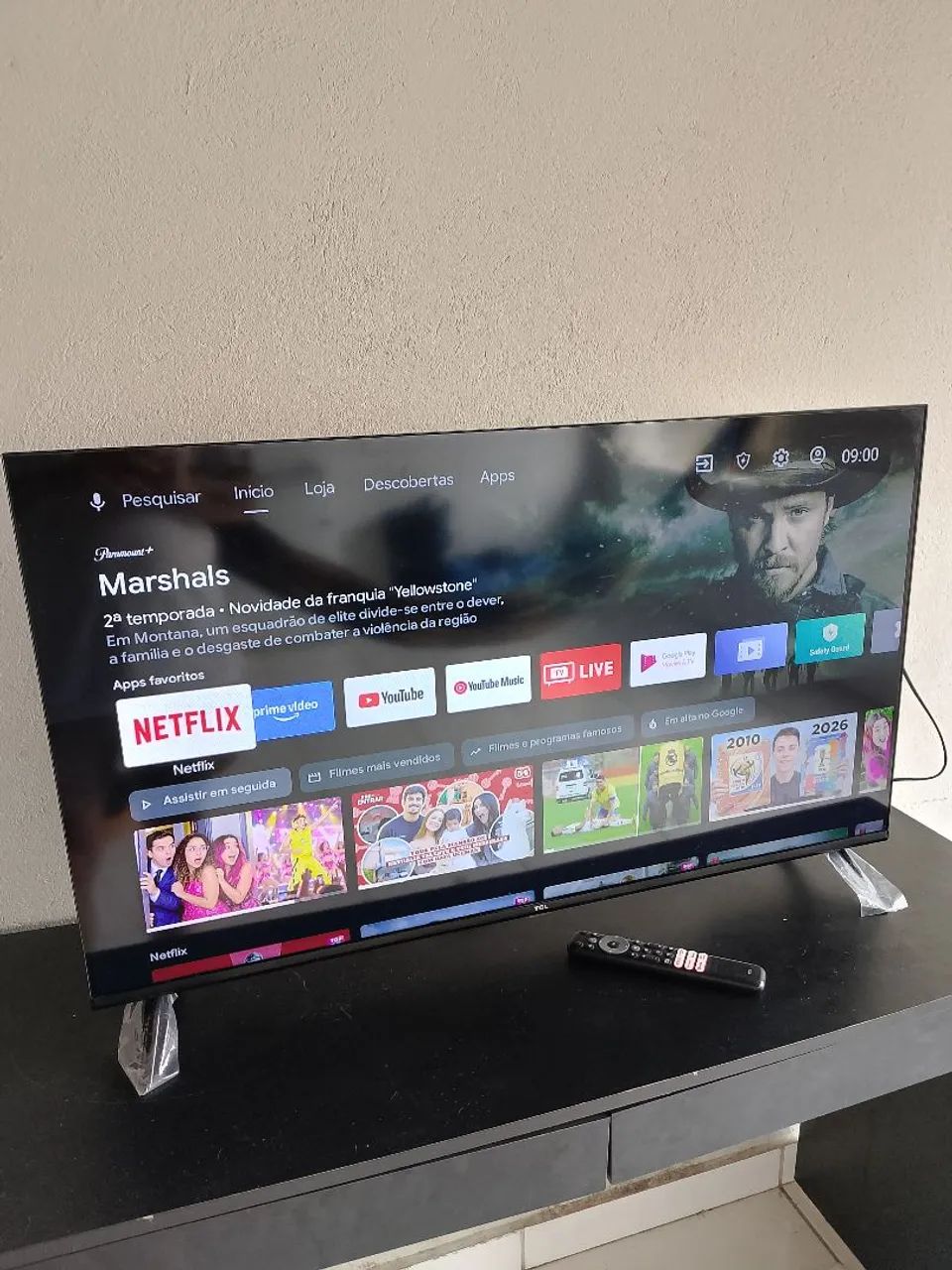 TV 40* ANDROID SMART, TEM NOTA, PES AINDA NO LACRE, CONTROLE ORIGINAL, COMANDO DE VOZ. - Foto 2