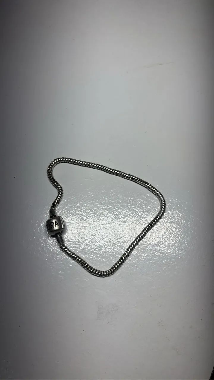 Pulseira tipo pandora prata 925 19cm