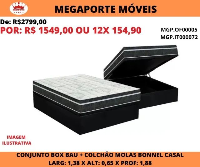 CAMA BOX BAÚ CASAL MOLAS BONNEL