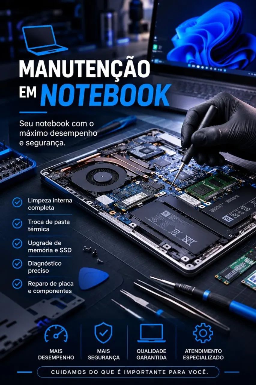 ASSISTÊNCIA ESPECIALIZADA EM NOTEBOOKS E APPLE
