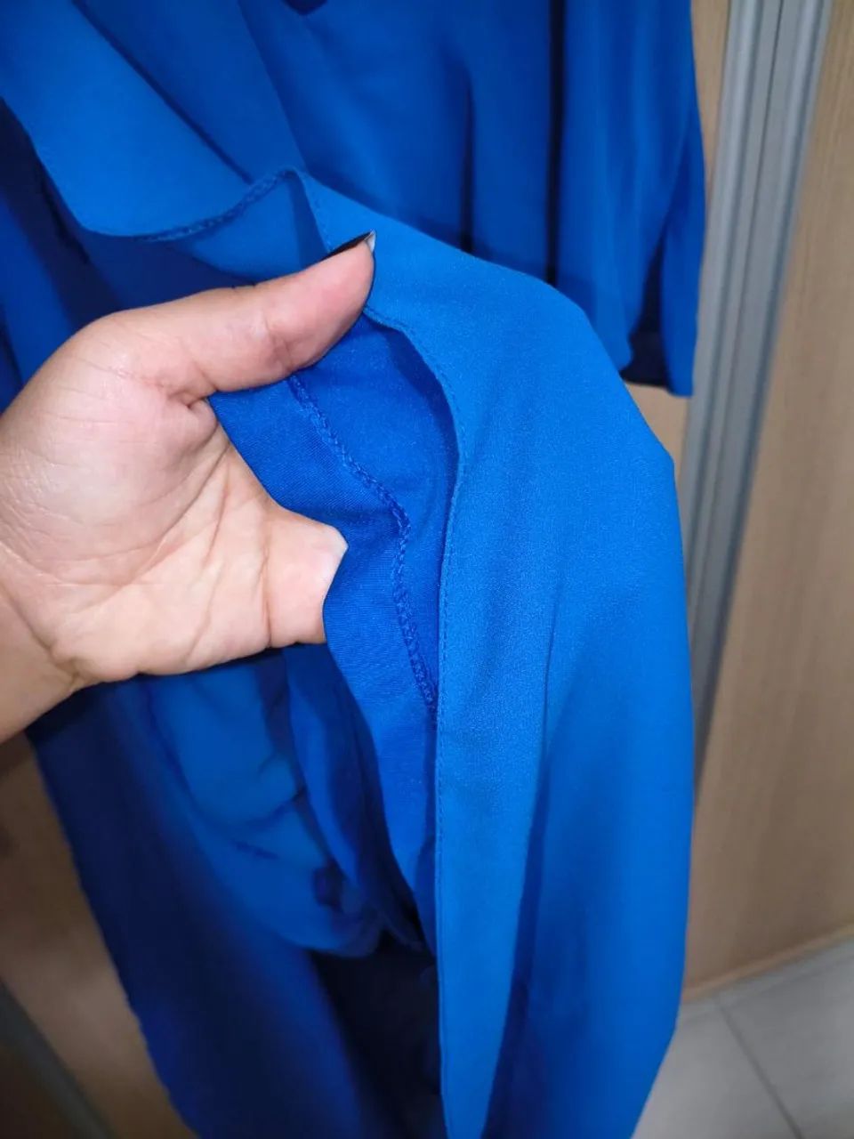 Vestido azul crepe de seda Tam.42 - Foto 5