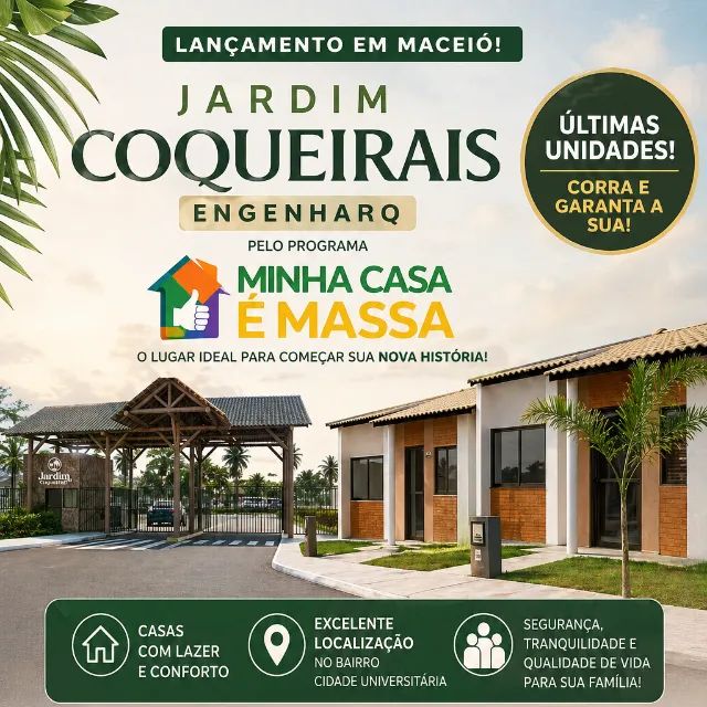 Conheça o Jardim Coqueirais, um empreendimento da Engenharq pelo programa Minha Casa é Mas