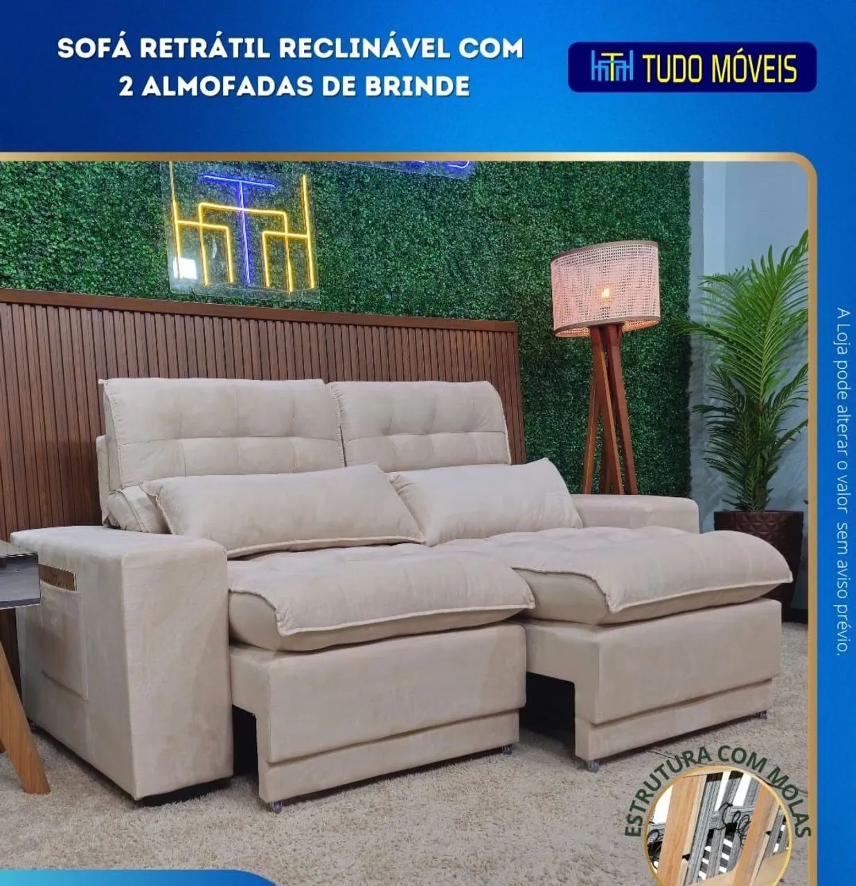 SOFA RETRÁTIL E RECLINÁVEL p/4 lugares