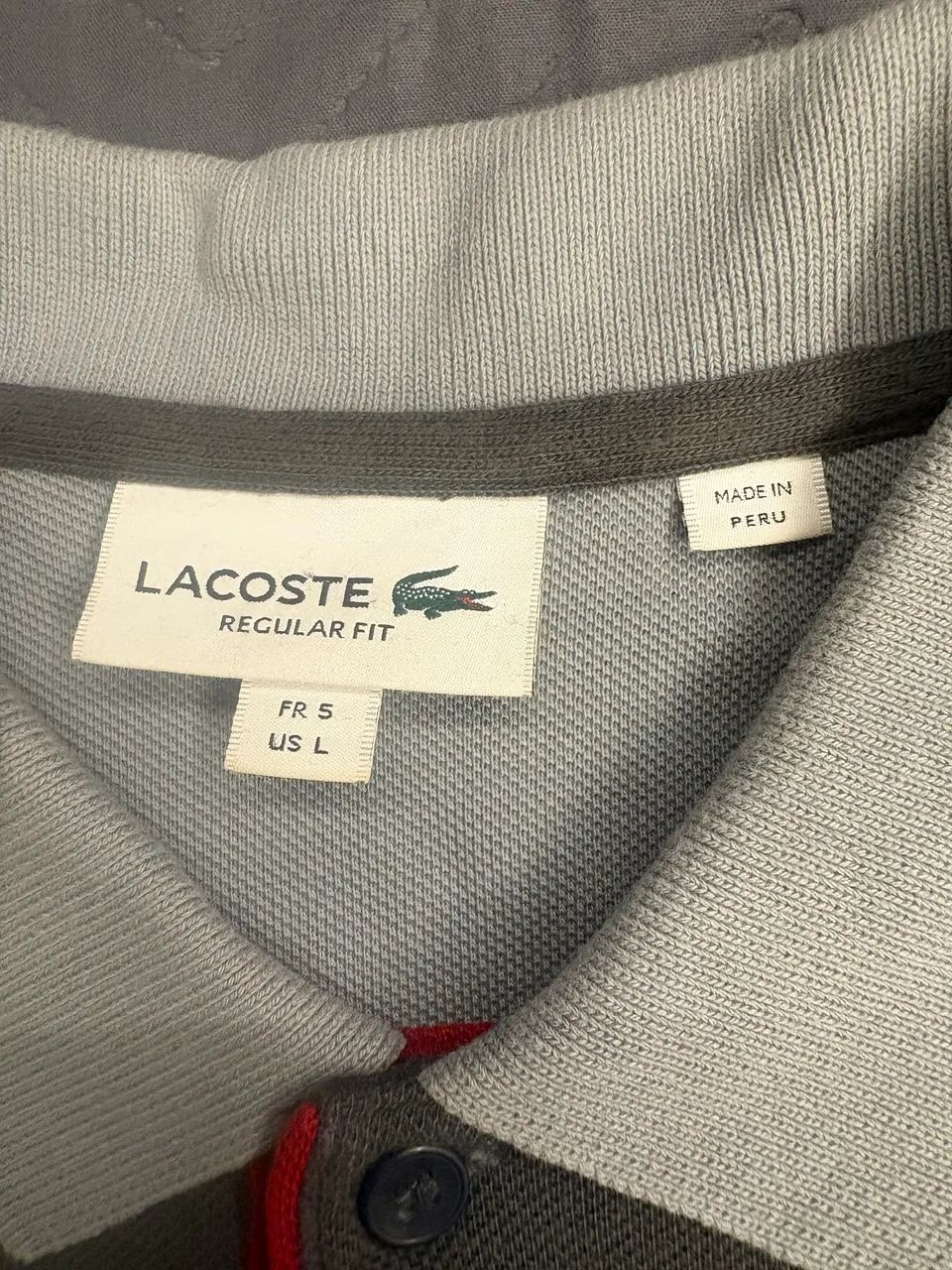 Polo LACOSTE cinza G original - Foto 4