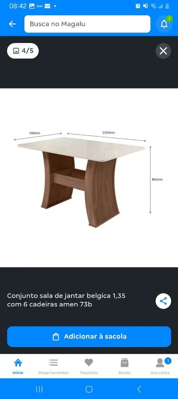 Conjunto de mesa com 6 lugares seminova - Foto 3