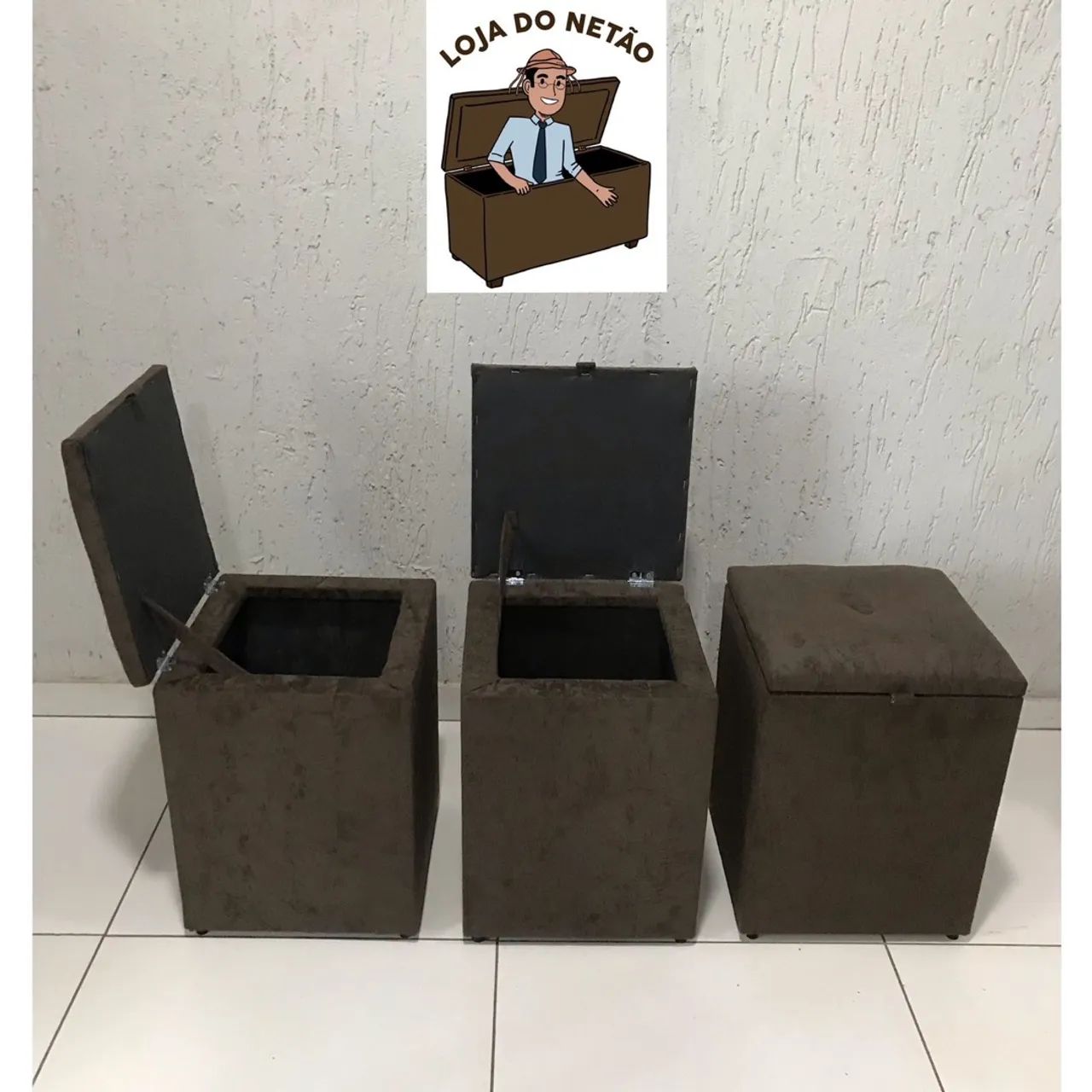 Baú puff novos de fábrica a partir de 100