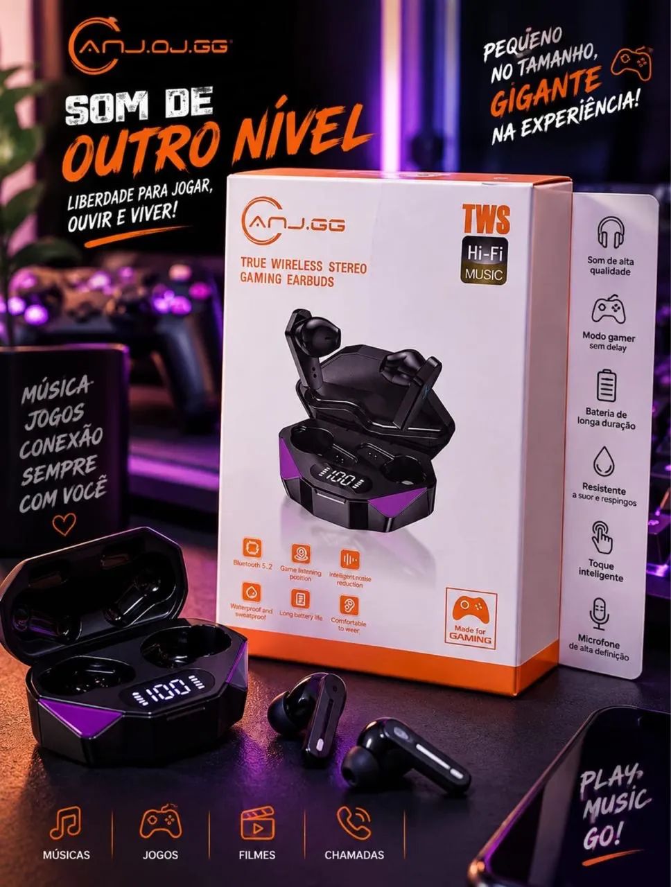 Fone de ouvido gaming