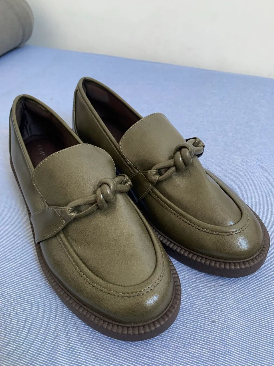  Mocassim Nó Monocromático verde militar  - Foto 2